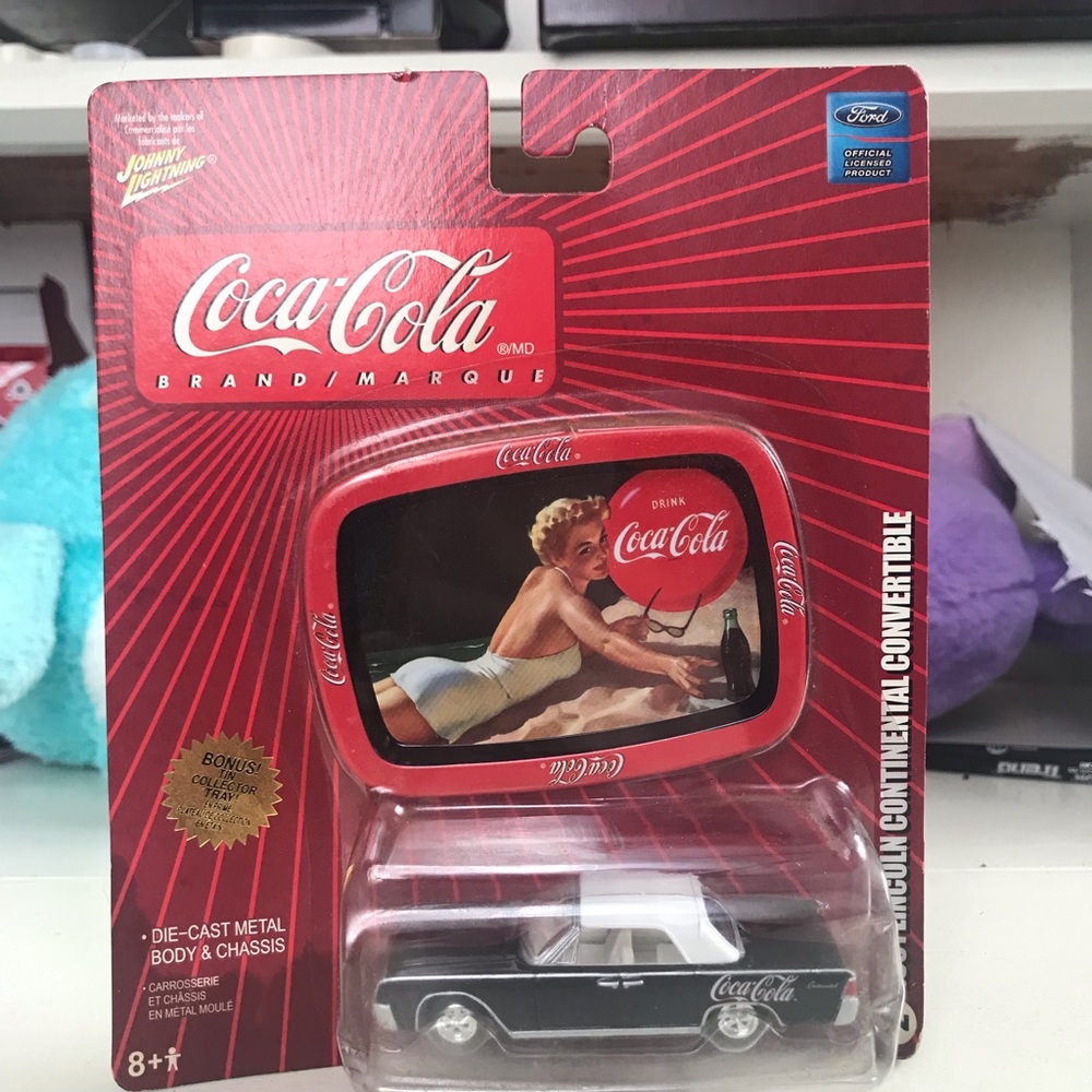 Coca-Cola Die-Cast Continental Convertible Toy Car - Black & White